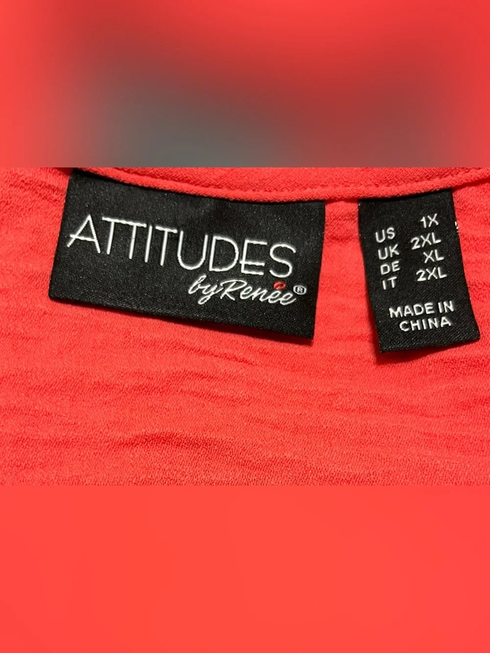 Attitudes By Renee Long Cardigan Duster Coral White Embroidered Kimono 1X